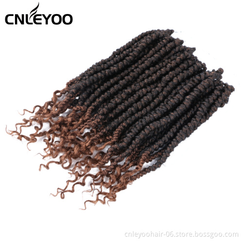 12 Inch Spring Senegalese Crochet Hair Mixed Brown Curly End Senegalese Twist Crochet Braids For Women
